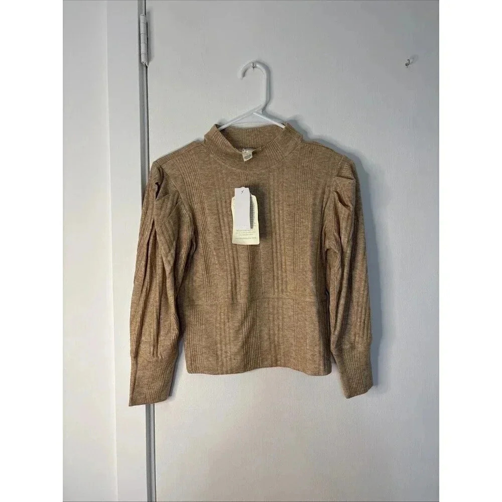 Band of the Free Camel Ribbed Knit Cropped Sweater Sizes Small & Medium NWT